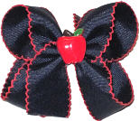Medium Navy with Red Moonstitch and Apple Miniature